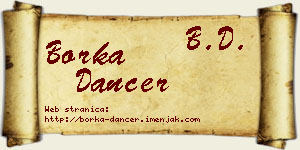 Borka Dancer vizit kartica